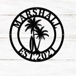 personalized palm tree sign beach house sign beach decor tropical decor summer gift housewarming gift 0