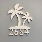 personalized palm trees house numbers metal beach house number plaque housewarming gift outdoor wreath decor sign 0