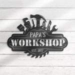 personalized papa workshop sign garage custom metal signs mechanic repair decoration birthday gifts fathers day gifts 0