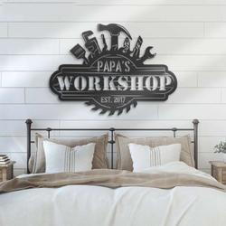 personalized papa workshop sign garage custom metal signs mechanic repair decoration birthday gifts fathers day gifts 1