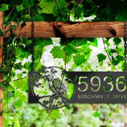 personalized parrot bird on tree branch v1 address sign custom metal signs 2