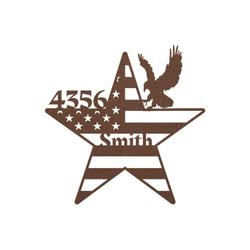 personalized patriotic star american flag and eagle sign independence day veteran day patriotic decor custom metal sign 2