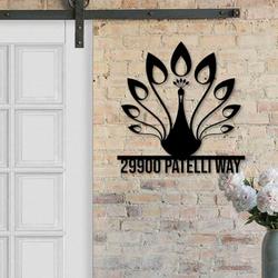 personalized peacock address sign custom metal signs 1