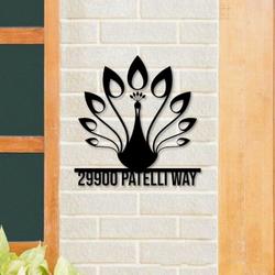 personalized peacock address sign custom metal signs 2