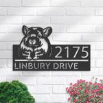 personalized peeking chinchilla address sign custom metal signs 0