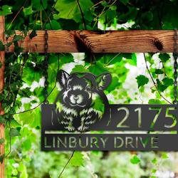 personalized peeking chinchilla address sign custom metal signs 2