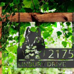 personalized peeking chipmunk address sign custom metal signs 2