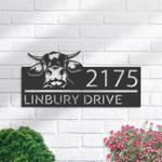 personalized peeking cow farm animal ranch v2 address sign custom metal signs 0