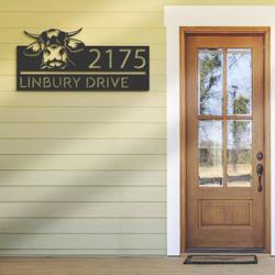 personalized peeking cow farm animal ranch v2 address sign custom metal signs 1