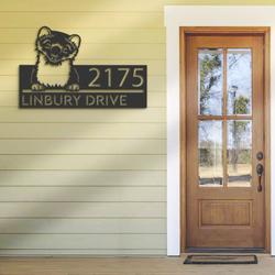 personalized peeking ferret address sign custom metal signs 1