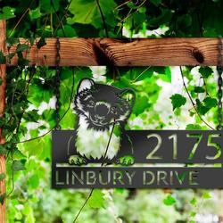 personalized peeking ferret address sign custom metal signs 2