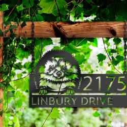 personalized peeking hedgehog address sign custom metal signs 2