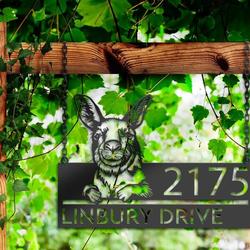 personalized peeking kangaroo address sign custom metal signs 2