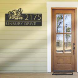 personalized peeking lion address sign custom metal signs 1