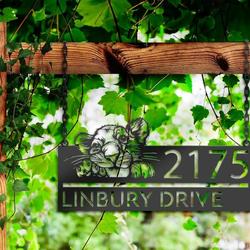 personalized peeking lion address sign custom metal signs 2