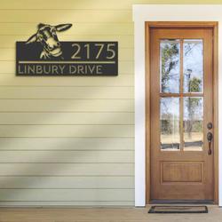 personalized peeking llama farm animal ranch address sign custom metal signs 1