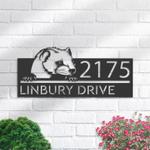 personalized peeking marten wild animal wildlife address sign custom metal signs 0