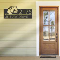 personalized peeking marten wild animal wildlife address sign custom metal signs 1