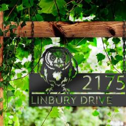 personalized peeking owl address sign custom metal signs 2