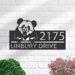personalized peeking panda address sign custom metal signs 0