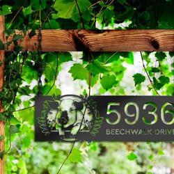 personalized peeking pig farm animal ranch address sign custom metal signs 2