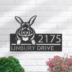 personalized peeking rabbit address sign custom metal signs 0