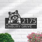 personalized peeking raccoon address sign custom metal signs 0