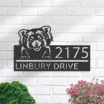 personalized peeking red panda address sign custom metal signs 0