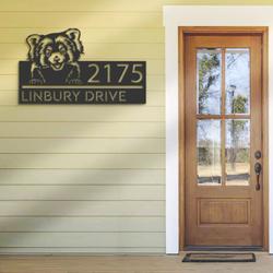 personalized peeking red panda address sign custom metal signs 1