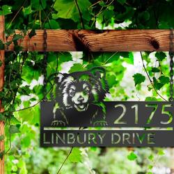 personalized peeking red panda address sign custom metal signs 2