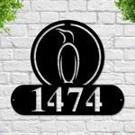 personalized penguin address sign house number plaque custom metal sign 0