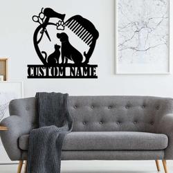 personalized pet grooming hair salon sign dog grooming sign pet groomer sign barber gifts 1