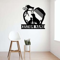 personalized pet grooming hair salon sign dog grooming sign pet groomer sign barber gifts 3