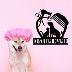 personalized pet grooming hair salon sign dog grooming sign pet groomer sign barber gifts 4
