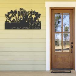 personalized pigs farmhouse address sign custom metal signs 1