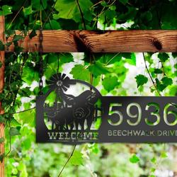 personalized pigs farmhouse animal ranch address sign house number plaque custom metal sign 2