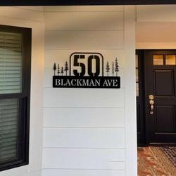 personalized pine forest address sign pine tree house number plaque custom metal sign 1