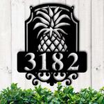 personalized pineapple address sign house number plaque custom metal sign 0