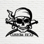 personalized pirate skull metal sign pirate signs halloween decoration for home 0