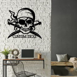 personalized pirate skull metal sign pirate signs halloween decoration for home 2