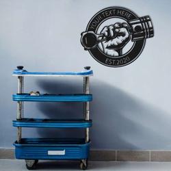 personalized piston metal sign custom name mechanic decor garage sign man cave decor workshop decor 5