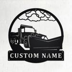 personalized plow truck metal name sign home decor gift for truck drivers 0