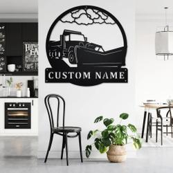 personalized plow truck metal name sign home decor gift for truck drivers 1