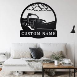 personalized plow truck metal name sign home decor gift for truck drivers 2