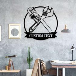 personalized plumbing sign plumber gifts workshop custom metal signs garage decor 1