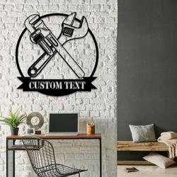 personalized plumbing sign plumber gifts workshop custom metal signs garage decor 2