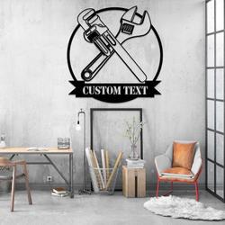 personalized plumbing sign plumber gifts workshop custom metal signs garage decor 3