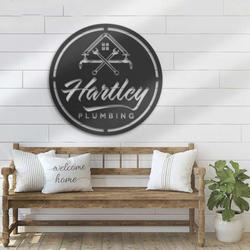 personalized plumbing sign plumber name sign workshop custom metal signs garage sign man cave decor 2