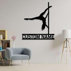 personalized pole dance yoga studio home decor custom metal sign 1