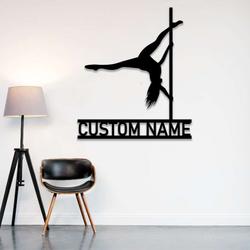 personalized pole dance yoga studio home decor custom metal sign 2